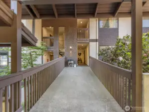 Walkway to stairwell on left