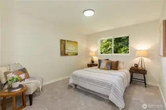 This is Bedroom #2 upstairs. All of the upstairs bedrooms have brand new carpet.