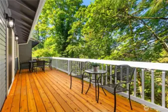 The massive deck is brand new.