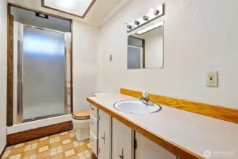 3/4 bath downstairs.