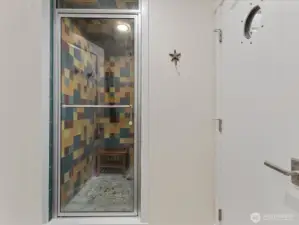 Steam shower in basement