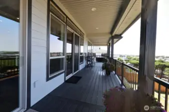 Full deck on Main Level with two sliding dooors