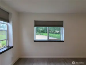 Window views in the main bedroom
