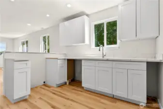 Kitchen - appliances being installed