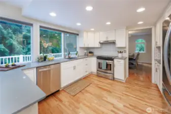 Kitchen facing dining room