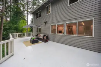 expansive deck from the kitchen entrance