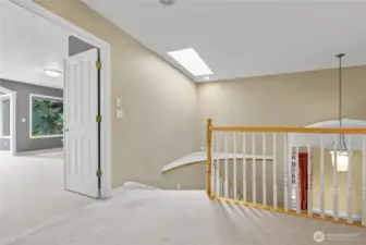 Landing, double doors to primary suite