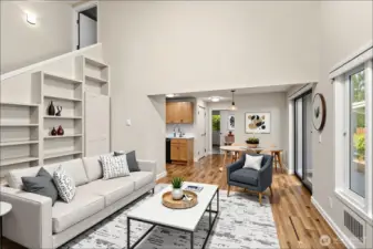 Virtually staged living room