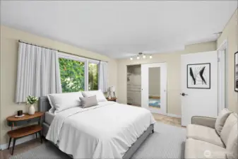 Virtually staged main bedroom