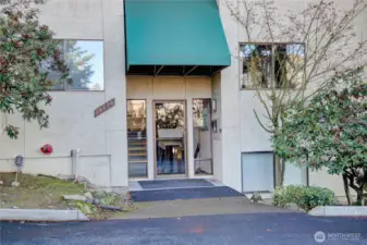 Secure door entrance into the building