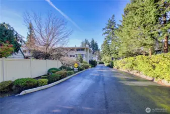Lovely landscaping as you enter the complex.