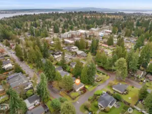 Aerial photo looking east and south. You can see Lake Washington from this photo. Only minutes to the UW, Childrens Hospital, Amazon, downtown Seattle, and 520.