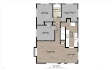 Floor plan main level. Great floor plan with 3 bedrooms on the same level!