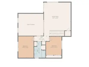 Detailed second-level floorplan outlining room layout and dimensions.