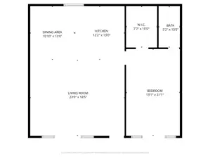 Detailed ADU floorplan outlining room layout and dimensions.