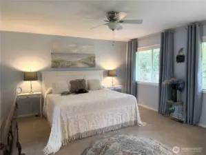 Primary bedroom suite on the south side of the home. Very roomy.