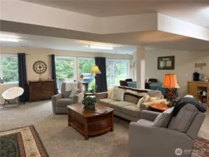 Sliding glass door to patio. Lots of room for many activities, including dining.