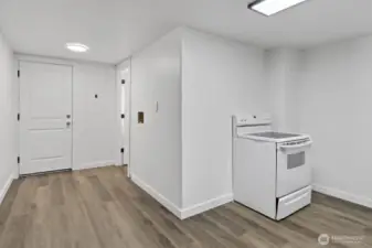 Kitchen facing back door/separate entrance