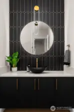 Designer powder room on the main level