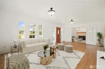 Large and sun filled Living Room - virtually staged