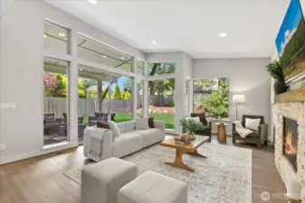Living space flows beautifully from indoors to out with 2 sets of oversized sliders.