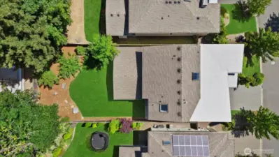 Aerial view of home. Plenty of rooftop to potentially add Solar Panels too!