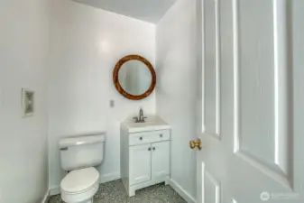 Half bath in the garage.