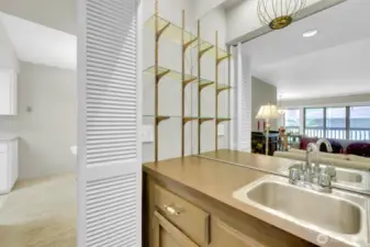 Wet bar off living room