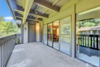Storage closet at end of deck