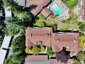Aerial view of pool