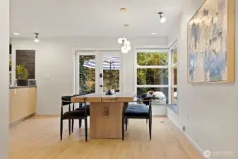 Flow easily from living into the dining area.