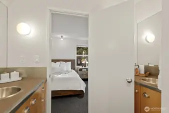 An ensuite full bathroom rounds out the primary suite...