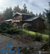 RV parking pad with septic  connection and storage shed