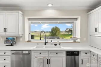 There is no shortage of cabinet storage in this kitchen.
