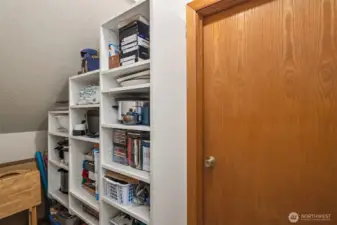 Walk-in pantry (or storage room) next to garage entry.