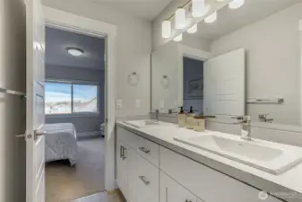 Jack-and-Jill bathroom for two upstairs bedroom