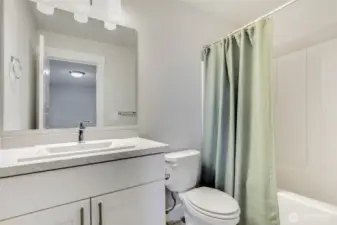 Upstairs private bath off third bedroom