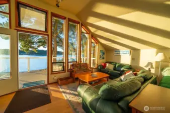 The golden hour, enjoyed in the loft studio living area