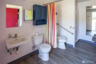 inside Public bathrooms