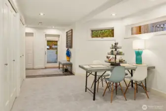 Downstairs has a huge space for any number of uses.