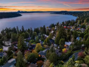 Looking NorthWest to Seattle, this home is just moments from the Lakeside Park