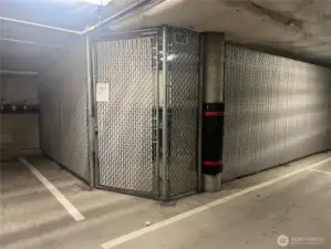 Bicycle lock-up storage in south garage.  There is also a lock-up in the north end of garage.