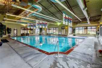 Indoor heated saline swimming pool and jacuzzi