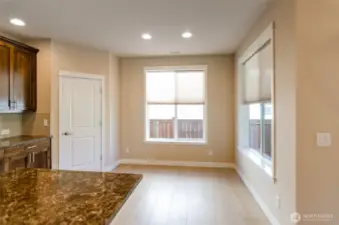 View of breakfast nook.  Room for table and chairs or seating area.