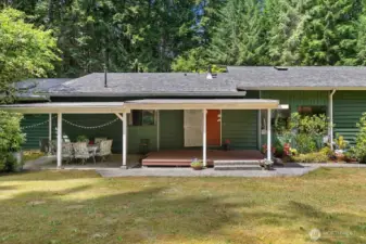 COVERED PATIO & DECK (NOTE THE BRAND NEW ROOF)