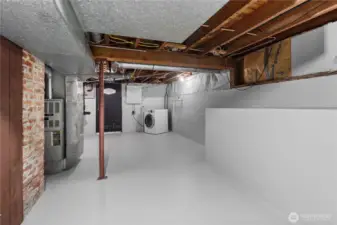 Spacious basement storage area with Trane furnace. House has A/C too