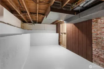 Clean and ample storage area downstairs