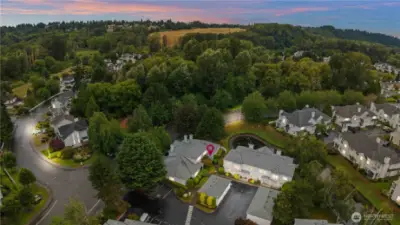 Tucked deep into the community, this townhome feels like a neighborhood home