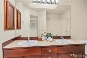 Upper level shared bath.