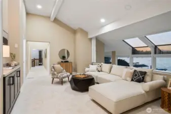 Family Room/Loft. Accordion blinds/TV Room